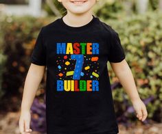 Building Bricks Birthday Shirt,Master Builder Shirt,Demo Expert, Clean Up Crew Shirt,Building Blocks,Brick Builder Tee,Master Builder Gift, Toddler Hoodie, Youth Hoodie,  Unisex Short Sleeve Tee * 100% Airlume combed and ringspun cotton (fiber content may vary for different colors) * Light fabric (4.2 oz/yd² (142 g/m * Tear away label * Runs true to size * Non-chlorine: bleach as needed; Tumble dry: low heat; Iron, steam or dry: medium heat; Do not dryclean; Machine wash: cold (max 30C or 90F). Lego Shirt Ideas Birthday, Master Builder Lego Shirt, Lego Birthday Shirt, Lego Shirts, Lego T Shirt, 7 Birthday, Birthday Stuff, Lego Birthday, Lego Party