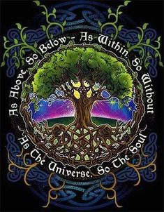 the tree of life with celtic writing on it