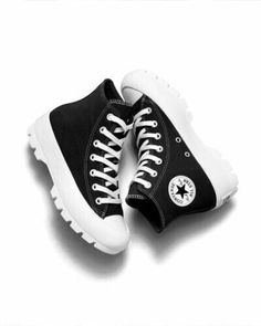 converse lugged platform high top chuck taylor black canvas with white sole mens 8.5 womens 10.5 new without box Sepatu Platform, Converse Lugged, Chuck Taylor All Star Lugged, All Star Lugged, Chuck Taylor Shoes, Womens High Top Shoes, Kawaii Shoes, Hype Shoes, Girly Shoes