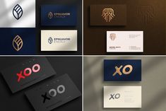 business cards and stationery designed to look like logos