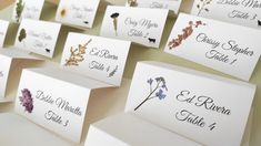 many place cards are placed on the table