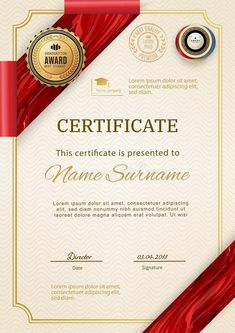 an award certificate with red ribbon and gold seal