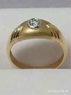 Brand New 18k Solid Gold Diamond Ring,Size 7,Collector Piece,4 Grams Anniversary Hallmarked Domed Signet Ring, Anniversary Domed Hallmarked Signet Ring, Yellow Gold Domed Signet Ring For Formal Occasions, Formal Yellow Gold Domed Signet Ring, Formal Rings With Single Diamond In Round Band, Formal Ring With Single Round-cut Diamond, Vvs Clarity Round Cut Dome Ring For Formal Events, Classic Domed Rings For Formal Occasions, Luxury Domed Gold Diamond Ring