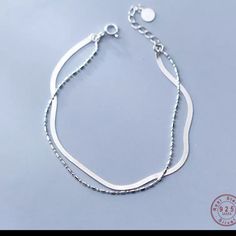 Beautiful Link Chain Bracelet Minimalist Design 100% Solid Silver Bracelet Nice Gift For Holidays Season 925 Sterling Silver Stamped Color: Silver Solid Silver Bracelets, Double Chain Bracelet, Bones Bracelet, Silver Link Chain, Silver Bracelets For Women, Snake Chain Bracelets, 925 Silver Bracelet, Sterling Jewelry, Minimal Jewelry