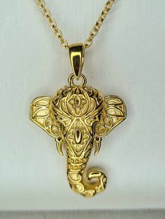 Elephant Locket Gold, Elephant Jewelry Necklace, Elephant Necklace Gold, Gold Lion Pendant Jewelry, Gold Elephant Pendant, Elephant Jewelry, Gold Elephant, 18k Gold Necklace, Silver Elephants