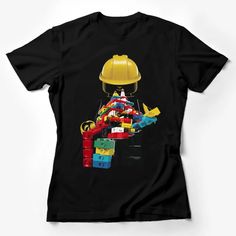 Lego Builder Graphic T-Shirt, Colorful Construction Toy Print for Kids and Adults Female T-Shirt Custom graphic T-Shirt.Customize your color Playful Crew Neck T-shirt With Graphic Design, Playful Graphic Crew Neck T-shirt, Character Print Crew Neck T-shirt For Playtime, Multicolor Cartoon Print T-shirt For Playtime, Crew Neck T-shirt With Character Print For Playtime, Graphic Tee With Crew Neck For Playtime, Funny Crew Neck T-shirt For Playtime, Multicolor Short Sleeve T-shirt For Playtime, Multicolor Graphic Tee For Playtime