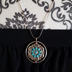 Exquisite And Collectible Spnner Necklace By Zuni Artists Fred And Elsie Lonconsello. One Side Features Turquoise And The Other: Coral. Signed By Artists. Chain Is Included. Zuni Jewelry, Turquoise And Coral, Native Jewelry, Southwestern Jewelry, Pendant Set, Color Orange, Womens Jewelry Necklace, Coral, Jewelry Necklaces