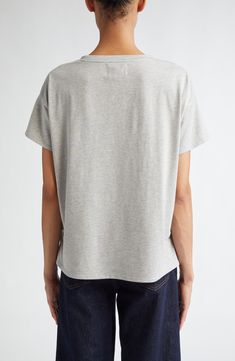 An elevated take on the basic white T-shirt, this version features a boxy, oversized fit with dropped shoulders and offers the softness of Supima® cotton. 23 1/2" length (size Medium) Crewneck Short sleeves Dropped shoulders 100% pima cotton Machine wash, dry flat Made in Portugal SPACE: A shop for emerging and advanced designers This brand has B Corp certification, representing business practices with emphasis on social and environmental performance, accountability and transparency This brand m Relaxed Drop Shoulder Everyday T-shirt, Relaxed Drop Shoulder Top For Everyday, Everyday Cotton Tops With Drop Shoulder, Boxy Fit Drop Shoulder T-shirt For Everyday, Drop Shoulder Boxy Fit T-shirt For Everyday, Everyday Boxy Fit Drop Shoulder T-shirt, Everyday Boxy Fit T-shirt With Drop Shoulder, Oversized Organic Cotton Everyday Tops, Oversized Organic Cotton Tops For Everyday