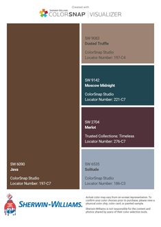 the color scheme for sherylin williams's new paint collection, which is available in