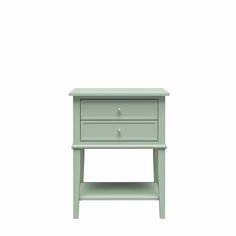 Franklin Accent Table with 2 Drawers and Lower Shelf - Pale Green Green Accent Table, End Tables With Storage, Green Rooms, Low Shelves, Open Shelf, Beachcrest Home, Essential Items, Green Accents, Menu Furniture