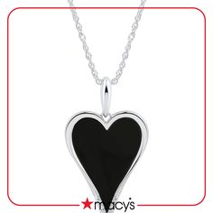 in stock Macy's Sterling Silver Heart Pendant, Macy's Silver Jewelry For Valentine's Day, Macy's Black Jewelry For Gift, Macy's Black Jewelry For Gifts, Macy's Black Jewelry Gift, Heart Shaped Necklace From Macy's For Gift, Macy's Jewelry With Heart Charm, Heart-shaped Necklace From Macy's For Gifts, Heart-shaped Necklace From Macy's As A Gift