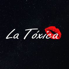 the word la toxca written in red and white on a black background with stars