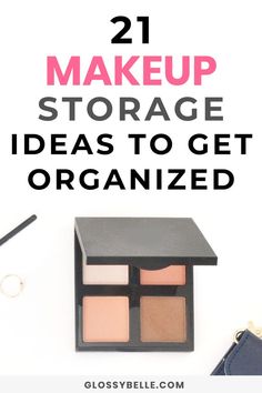 Staying organized is so important if you have a large makeup collection. If you have a ton of makeup laying around the house and you need some ideas on how to stay tidy and clean, here are 21 pretty makeup storage ideas to organize your vanity while adding some glam to your room! | beauty products | makeup organizing ideas | skincare | make up | acrylic #beauty #makeup #organizing #organization #vanity #organize #homedecor #makeupcollection Makeup Organizing, Broken Makeup, Makeup Palette Organization, Makeup Storage Ideas, Organization Wall, Organization Vanity, Palette Organizer, First Apartment Essentials, Makeup Display