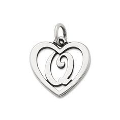 Traditional Heart, Script Initial, Classic Fonts, James Avery, Initial Charm, Heart Shape, Heart Charm, Birthstone, Heart Shapes