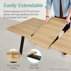 an image of a table being assembled with the instructions on how to install it and where to put them