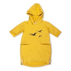 “birds” mustard hoodie dress 2y-8y – Tinono Folded Sleeves, How To Fold Sleeves, Urban Looks, Mailing List, Sweatshirt Dress, Getting Cozy, Hoodie Dress, Stylish Girl