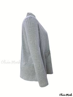 Olivia Mark - Plus Size Casual Cardigan, Women's Plus Solid Long Sleeve Open Front Cardigan With Pockets Open Front Tops With Pockets For Layering, Cardigan With Pockets, Cardigan Women, Casual Cardigans, Style Cardigan, Open Front Cardigan, Plus Size Casual, Olivia Mark, Front Open