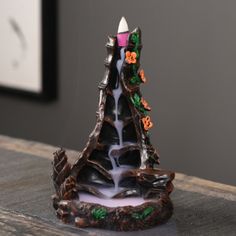 7.5 Forest Waterfall Backflow Cone Incense Burner - Magick Magick.com Cone Incense Burner, Waterfall Incense Burner, Kolam Air, Waterfall Incense, Backflow Incense Burner, Backflow Incense, Living Ro, Can Light, Signature Fragrance