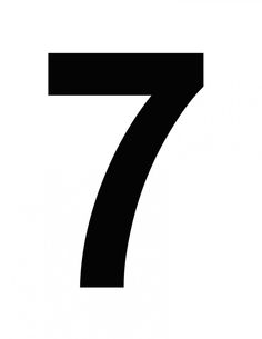 the number seven is shown in black and white