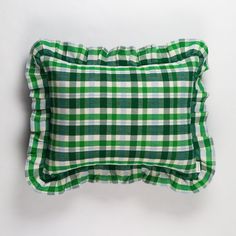 Josefina Ruffle Plaid Pillow Throw Pillows Archive New York Nyc Apt, Pillow Sizes, Ruffle Pillow, Blue Weave, Pillow Mattress, Plaid Pillow, Rectangle Pillow, Blue Accent, Mattress Pads