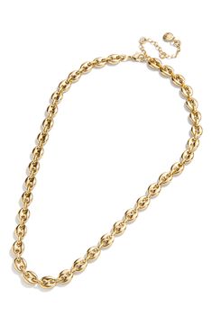 Gleaming goldtone links make this necklace a distinguished and delightful way to elevate any look. 18 1/2" length; 2 1/2" extender; 3/8" width Goldtone plate Imported Beauty Advice, Platform Slippers, Favorite Daughter, Maternity Shops, Kids Sandals, Fabric Gift Bags, Designer Clothes For Men, Keep Jewelry, Chain Link Necklace