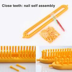 the yellow toothbrush is next to several pieces of plastic