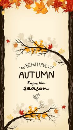 an autumn poster with leaves on it