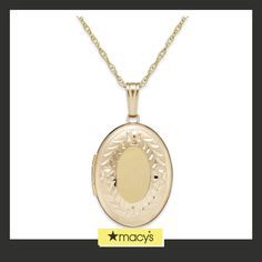 in stock Classic Oval Jewelry From Macy's, Formal Yellow Gold Oval Pendant Jewelry, Macy's Oval Gold Jewelry, Oval Gold Necklace With Elegant Design, Gold Oval Necklace With Elegant Design, Oval White Gold Jewelry With Shiny Finish, Timeless Yellow Gold Oval Jewelry, Luxury Oval Locket Jewelry, Macy's Fine Jewelry Oval Shape