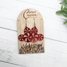 These beautiful earrings are perfect for Christmas. 3" Long 1/8" Acrylic Stainless Steel Hooks Red Chandelier Earrings As Gift, Red Nickel-free Chandelier Earrings As Gift, Candy Cane Earrings, Laser Ideas, Christmas Earrings, Candy Cane, Beautiful Earrings, Snow Globes, Apparel Accessories