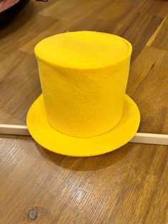 Yellow top hat Cheap Handmade Yellow Hat, Cheap Yellow Hats For Festivals, Mini Hats, Pilgrim Hat, Yellow Hat, Yellow Top, From Santa, Big Bird, Top Hat