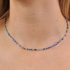 Description Dainty Beaded Necklace Blue Mini beaded necklace Length 40cm Perfect for layering with other necklaces Sailor clasp fastening  Nicely packaged ready for gifting Beaded Necklace Blue, Necklace Blue, Beaded Necklaces, Field Jacket, Cloak, Necklace Length, Necklace Lengths, Layering, United Kingdom