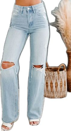 Distressed Wide Leg Flares For Fall, Distressed Wide-leg Flares For Fall, Trendy Wide Leg Non-stretch Jeans, Casual Distressed Flares For Fall, Chic High Rise Flare Jeans With Frayed Hem, Summer Wide-leg Flares With Frayed Hem, Trendy Cotton Flares With Frayed Hem, Chic High Waist Medium Wash Flare Jeans, Trendy Ripped Flare Jeans For Fall