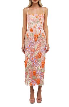 HELSI Gemma Embroidered Tulle Midi Dress | Nordstrom