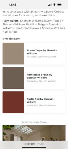 the interior paint color scheme is shown in this screenshote, and it shows different shades