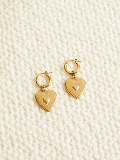 EMILIE earrings Vintage Inspiration, Heart Shaped Earrings, Lingerie Accessories, Earrings Vintage, Made In France, Fashion Beauty, Gold Plate, Plating, France