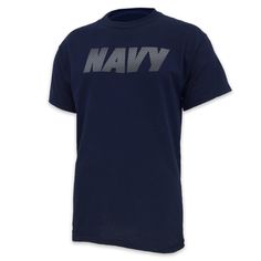 NAVY REFLECTIVE PT T-SHIRT (NAVY) 3 Gym Tshirt, Military Pride, Navy Man, U S Navy, Mens T, Screen Printing, Right Now, Gym, Mens Graphic Tshirt