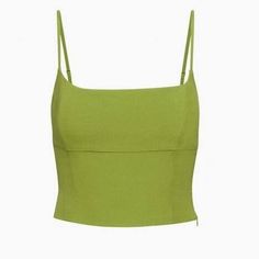 Aritzia Wilfred Basel Bustier In Olive Green. New With Tags Green Sleeveless Crop Top With Straps, Elegant Green Summer Tank Top, Elegant Green Tank Top For Summer, Fitted Green Camisole For Summer, Spring Green Camisole With Straps, Green Fitted Tank Crop Top, Green Tops With Adjustable Tank Straps, Fitted Green Tank Crop Top, Green Strappy Camisole For Summer