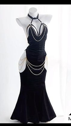 This dress is tailored from premium 4-way stretch velvet to beautifully enhance your figure. The delicate chain embellishments frame the bust, back, and hips.

Ideal for 'Fashion-Forward Evening Attire,' be the highlight of any upscale soiree. 

Material: Polyester Velvet
US women's size 
Fits true to size Drawing Things, Cute Nike Outfits, Black Prom Dress, Backless Prom Dresses, Delicate Chain, Womens Black Dress, Cosplay Dress, Royal Jewelry, Stretch Velvet