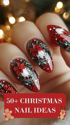 Art Noel, Candy Cane Nails, Christmas Gel, Festive Nail Art, Christmas Nails Easy, Cute Christmas Nails, Christmas Gel Nails