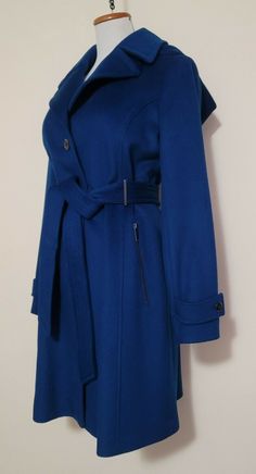 MICHAEL KORS Hooded Wool Blend Belted Blue Coat Size S Outer Shell Material: Wool Blend Jacket/Coat Length: Mid-Length Pattern: Solid Character: Michael Blue Closure: Button Occasion: Casual Size: S Lining Material: Polyester Color: Blue Fabric Type: Wool Accents: Color Brand: Michael Kors Size Type: Regular Department: Women Type: Coat Style: Wool Coat Theme: Colorful Features: Belted, Collared, Hooded Coat Style, Blue Coat, Wool Blend Jacket, Blue Coats, Coat Fashion, Jacket Coat, Blue Fabric, Wool Coat, Mid Length