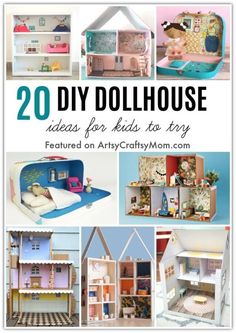 dollhouse ideas for kids to try from the book, 20 diy doll houses