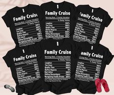 These Matching Family Cruise shirts are perfect for that family cruising birthday celebration! Pick up these funny nutrition facts Cruise Squad shirts for your group of friends or family! ------------------------------------------------------------------------------------------------------ 1. MAKE SURE THAT YOU HAVE READ ALL PERTINENT INFORMATION AND YOU HAVE SCROLLED THROUGH ALL OF THE PHOTOS. 2. ONCE THAT HAS BEEN COMPLETED, PICK YOUR SHIRT STYLE, SIZE, AND COLOR FROM THE DROPDOWN MENUS. 4. IF YOU HAVE MORE ITEMS TO ORDER, HIT THE BACK BUTTON AND REPEAT. 5. ONCE EVERYTHING IS IN YOUR CART, SELECT YOUR SHIPPING METHOD, INPUT YOUR CORRECT ADDRESS, AND HIT SUBMIT. 6. ENJOY :) ------------------------------------------------------------------------ OTHER IMPORTANT INFO ---------------------- Cruise Shirt Sayings, Couple Cruise Tshirt, Black Family Matching Disney Shirts, Family Reunion Cruise Ideas, Family Cruise Outfit Ideas, Cruise Tee Shirt Ideas, Cruise Squad Shirts, Family Christmas Cruise Shirts Ideas, Cruise Couple Outfits