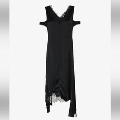 This Black Helmut Lang Silk Deconstructed Slip Dress Has Been Designed With Silk, Is Sleeveless, Mid-Length, Features A V Neck, Lace Accents, Asymmetric Hem And Arm Straps. Carine Roitfeld Once Said, “I Discovered The Slip Dress, Which I Think Is One Of The More French Things Because When You Take Off Your Clothes It’s Like Having Protection,” (We Always Like To Have Protection When It Comes To Our Private Parties). We Will Be Giving Them The Slip At The Next After Party In Our Helmut Lang Silk Sleeveless Evening Maxi Dress With Lace Trim, Sleeveless Lace Trim Maxi Dress For Evening, Sleeveless Black Silk Maxi Dress, Black Sleeveless Silk Maxi Dress, Evening Slip Dress With Lace Trim, Chic Black Sleeveless Silk Dress, Black Silk Sleeveless Dress For Evening, Sleeveless Silk Dress With Lace Trim, Sleeveless Midi Dress With Lace Trim For Evening