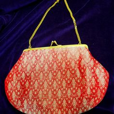 100% Handloomed Silk Purse Made By Cottage Industries India. A Fabulous Red And Gold Accessory That Will Bring An Additional Touch Of Class To A Special Event. Brand New, Never Used. Red Rectangular Evening Bag For Festivals, Traditional Red Party Bag, Classic Red Bag For Gift, Red Rectangular Evening Bag For Festive Occasions, Traditional Red Evening Bag For Party, Elegant Red Festive Bag, Elegant Red Bags For Festivals, Red Evening Bag For Party And Festivals, Red Pouch Bag For Festive Occasions