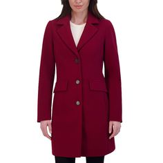 Cozy warmth and style combine on this Women's Halitech Faux-Wool Lightweight Coat.Click on this WOMEN'S GUIDE to find the perfect fit and more! FEATURES Silky lining Flattering seams at waist to give a tailored flattering fit Back vent 2 slip pockets 3-button frontFIT & SIZING Tailored fit 35-in. length from shoulder to hem Designed to hit above the knees LightweightFABRIC & CARE Polyester Dry clean Imported Size: Large. Color: Red Wine. Gender: female. Age Group: adult. Fitted Wool Coat For Workwear, Tailored Single Breasted Burgundy Outerwear, Tailored Single-breasted Burgundy Outerwear, Tailored Burgundy Single-breasted Outerwear, Fitted Burgundy Outerwear For Business Casual, Red Tailored Outerwear For Business Casual, Burgundy Winter Outerwear For Office, Tailored Burgundy Outerwear With Notch Lapel, Casual Red Outerwear For Business Casual