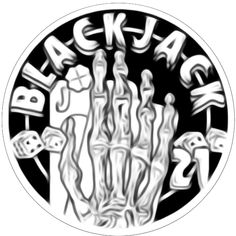 the black flag sticker is shown in white and black with an image of a hand holding