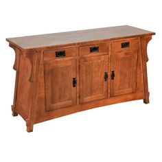 Mission Oak Crofter Console Cabinet - Michael's Cherry - 55" - Crafters and Weavers Entry Cabinet, Mission Style Furniture, Oak Sofa, Mission Furniture, Buffet Console, Buffets And Sideboards, Quarter Sawn White Oak, Mission Oak, Arts And Crafts Furniture