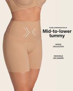 ¡Este short de compresión es el complemento perfecto de tus looks ya que estiliza tu figura, disimula la celulitis y evita el roce entre las piernas! Úsalo con la ropa que quieras: pantalones ajustados, vestidos o faldas, y lo mejor es que es invisible en los muslos ya que no cuenta con elásticos ni costuras en las piernas. Al ser de tiro alto y estar elaborado con dos capas de tela, genera una compresión fuerte en tu abdomen y cintura, moldeando tus curvas para que no tengas que preocuparte por Slip Shorts, Layered Fabric, Leg Bands, Legging Sport, Compression Fabric, Everyday Bra, Compression Leggings, Swim Fashion, Active Wear Leggings