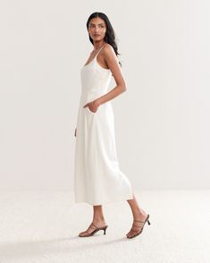 With a silhouette that’s equally flattering and elevated, the Rove Dress is designed to breathe new life into any summer ensemble. Fitted bust with pencil-skirt that hits below the calf, the Rove Dress is destined to be a spring & summer staple. Summer A-line Maxi Dress With Lined Bodice, Spring Midi-length Slip Dress With Lined Bodice, Formal Maxi Slip Dress For Summer, Formal Summer Maxi Dress With Lined Bodice, Feminine Summer Midi Dress With Lined Bodice, Summer Formal Maxi Dress With Lined Bodice, Formal Summer Knee-length Silk Dress, Feminine Lined Bodice Midi Dress For Summer, Summer Formal Knee-length Silk Dress