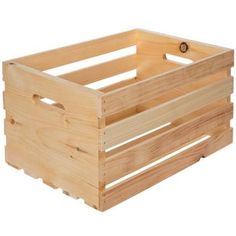 a wooden crate with two compartments on each side